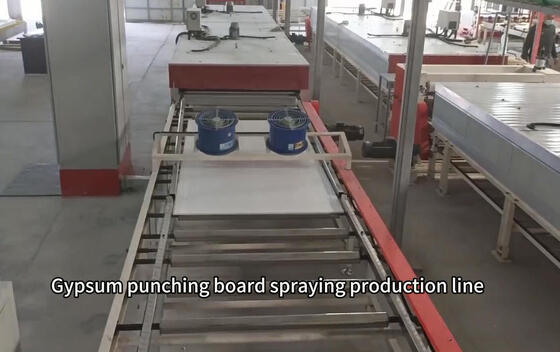 Linea automatica di verniciatura a spruzzo per cartongesso perforato con sezione di asciugatura continua